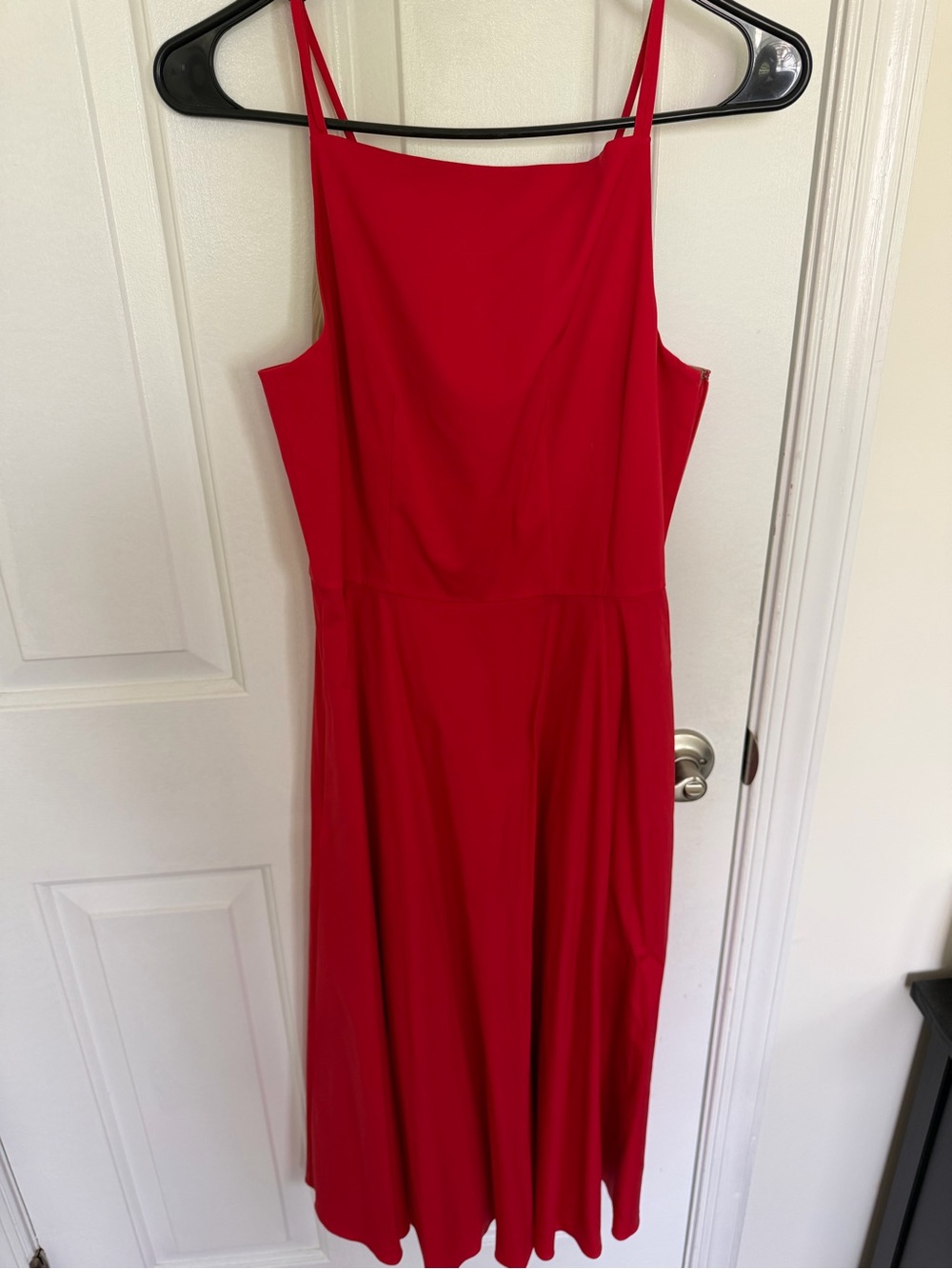 Theory Bright Red Spaghetti-Strap Midi Dress
